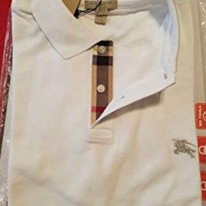 Burberry Brit mens check placket polo White size large  Burberry. Brand new